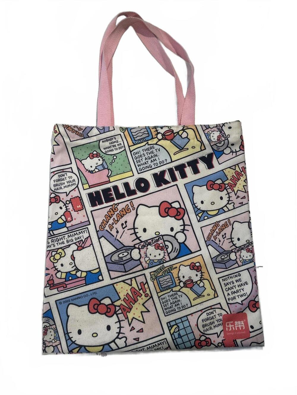 Hello Kitty Comic Book All Over Print Reusable Shopping Bag